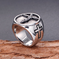 Bijoux en acier inoxydable luxueux pour hommes - Bague pour hommes de style européen vintage tendance et élégante