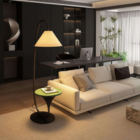 Lampe sur pied en tissu LED moderne de luxe avec abat-jour en fer E27, avec table d'appoint, pour chambre à coucher, salon, décoration intérieure