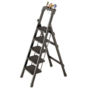 Escalera Plegable Reforzada Tipo A de 5-6 Peldaños, Portátil, Multifuncional, de Aleación, para Uso Doméstico - Product Image 5