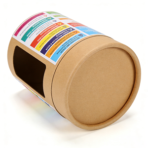 OEM ODM Custom Cylinder Paper Packaging With Transparent <b>Window</b> Durable Round Tube For Food Cosmetic Gift Packing - Product Image 1