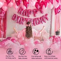 Kit de ballons en aluminium personnalisés « Joyeux Anniversaire » – Lettres de l'alphabet pour décorations de fête d'anniversaire d'adultes et d'enfants