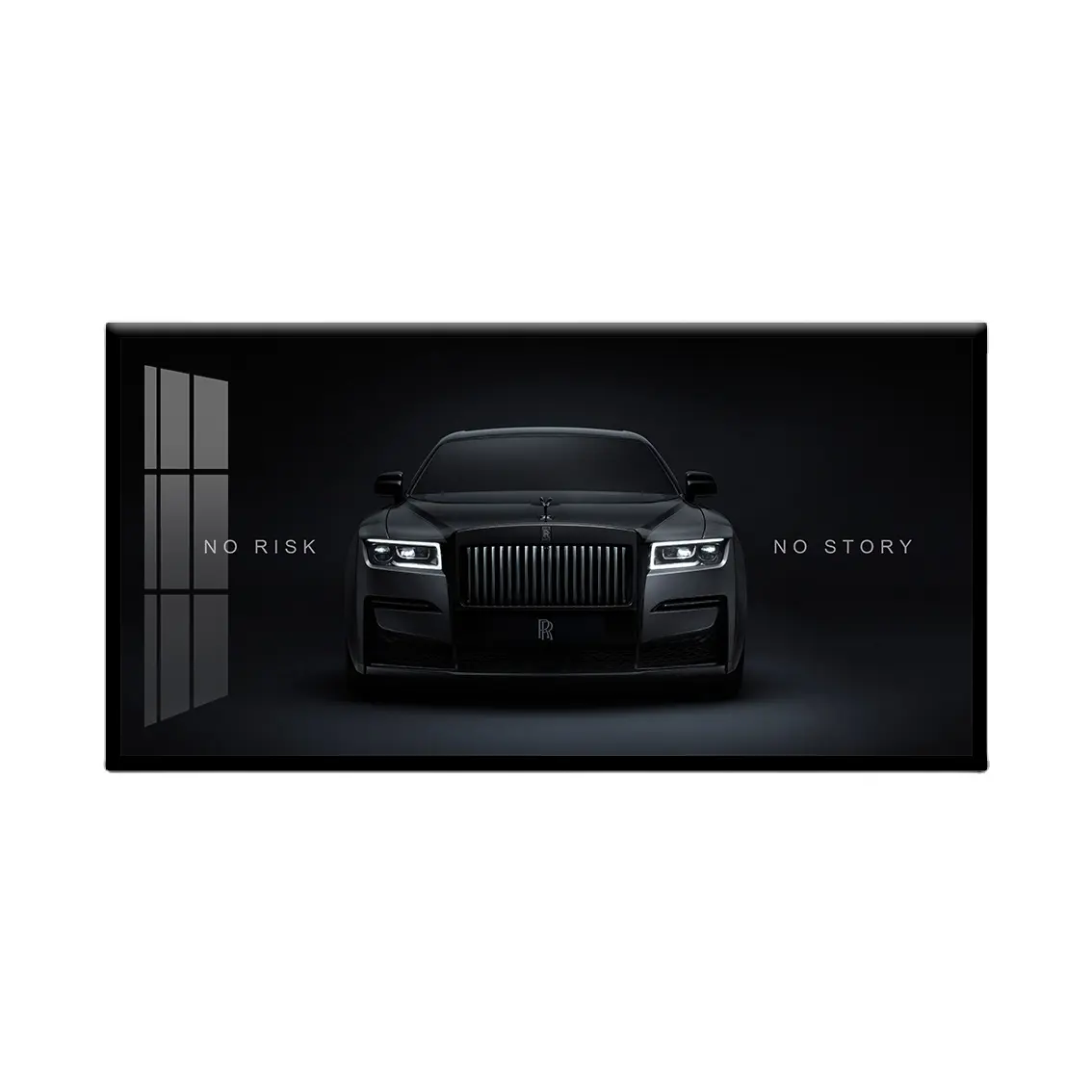 Rolls-Royce Ghost Black Badge: Geen Risico Geen Verhaal Muurkunst Voor Kantoor, Woonkamer, Een Cadeau Voor Inspirerend Schilderij Voor Mannen