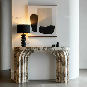 Table <span class=keywords><strong>console</strong></span> en marbre cannelé de 48 pouces avec tiroir, design personnalisé, marbre Calacatta Viola, table <span class=keywords><strong>console</strong></span> <span class=keywords><strong>d</strong></span>'<span class=keywords><strong>entrée</strong></span> de luxe - Product Image 6