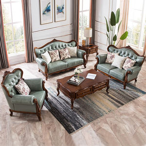 أثاث خشبي كلاسيكي راقي مخصص للفندق أثاث منحوت على الطراز الأوروبي 1 + 2 + 3 طقم - Product Image 2