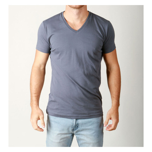 Proveedor de China al por mayor, camisetas con <span class=keywords><strong>cuello</strong></span> en <span class=keywords><strong>V</strong></span>, Camiseta básica en blanco para hombre, camisetas personalizadas Unisex, 100% algodón - Product Image 5