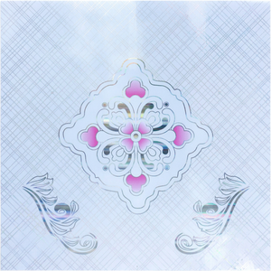 Placas de Techo Suspendido de PVC con Diseño Floral Artístico, 2x2, con Rejilla Acústica e Ignífuga para Interiores de Villas - Product Image 1