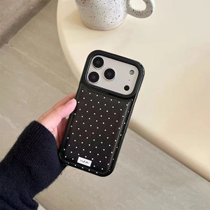 เหมาะสำหรับ iPhone 16/17 Pro Max, เคสโทรศัพท์หนังลายจุดเล็กสไตล์เกาหลีแบบใหม่ พร้อมรูขนาดใหญ่ ป้องกันการกระแทก - Product Image 4