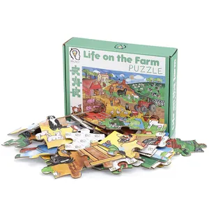 Milieuvriendelijk Materiaal Met Verzenddoos Verpakking 100 Stuks Custom Ontwerp Puzzelspel Voor Kinderen