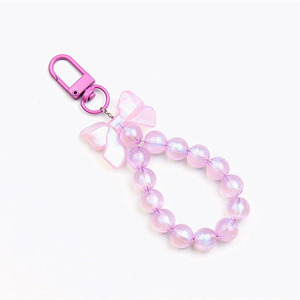 Pha Lê Bead Acrylic <span class=keywords><strong>Bowknot</strong></span> Móc Chìa Khóa 3D Keyring cho trẻ em Quà tặng Máy bán hàng tự động Acrylic <span class=keywords><strong>Bowknot</strong></span> vòng chìa khóa - Product Image 1