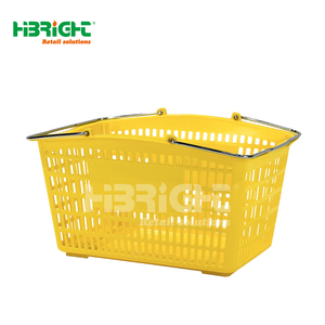 Highbright High Capacity Comfortable Handle Customized Logo Stackable Design <b>Plastic</b> Shopping <b>Basket</b> for Ages 8+ - Product Image 5