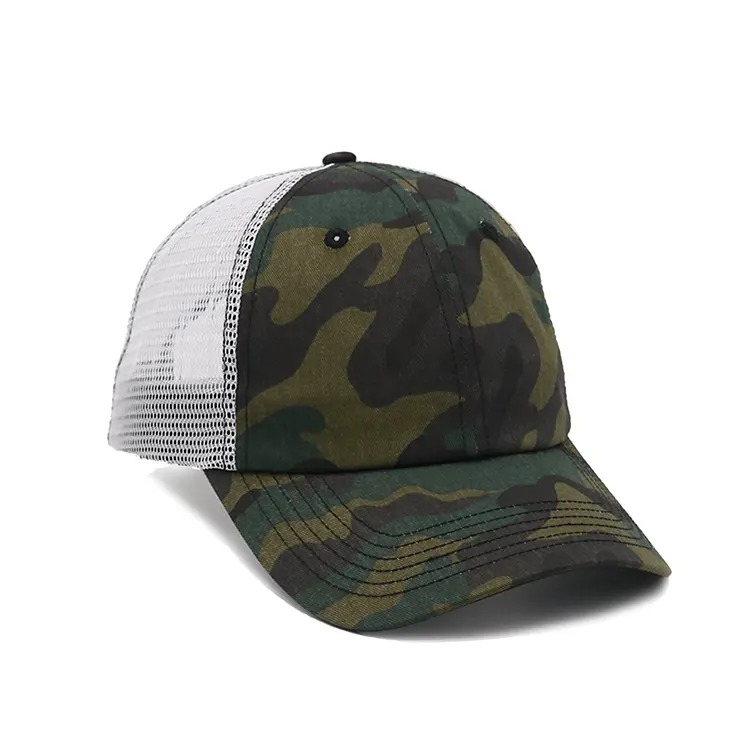 Mesh Breathable Camouflage Trucker Caps Hats Camo Custom 6-panel Hat Spring Summer Autumn Winter Plain Casual Professional OEM