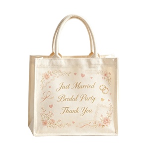 Sac cadeau de mariage en toile écologique personnalisé, sac de faveur de mariage personnalisé, sac à main réutilisable pour les cadeaux des invités de mariage - Product Image 1