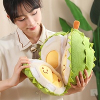 Unzip Durian Doll Knuffel Polyester PP Katoen Simulatie Creatief Afneembaar Afneembaar Fruitpop Verjaardagscadeau