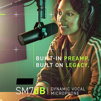 Microphone dynamique SM7dB pour le podcasting et l'enregistrement en studio avec qualité audio améliorée et réduction du bruit intégrée