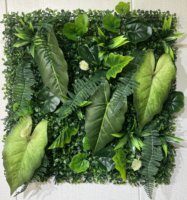 Plantes murales artificielles résistantes aux UV 50x50 cm, type arbre, pour intérieur/extérieur, toile de fond décorative en herbe, fausse plante de type floral pour usage extérieur