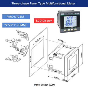 LC/LED มิเตอร์ไฟฟ้าติดแผง3P3W <span class=keywords><strong>3P4W</strong></span> 3เฟส72*72ขนาด RS485อเนกประสงค์สำหรับการจัดการพลังงาน - Product Image 4