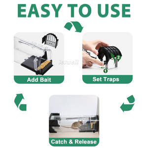 Piège à souris en plastique automatique et très efficace en ABS haut de gamme, <span class=keywords><strong>cage</strong></span> à souris humanisée sûre à utiliser autour des animaux domestiques et des enfants - Product Image 5