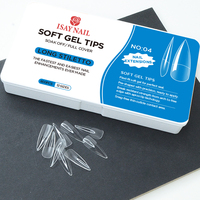 Vente en gros de faux ongles en gel transparents, 12 tailles, extensions d'ongles en gel X, couverture complète