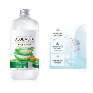 Logotipo personalizado preço baixo, 500ml aloe vera extrato de folha de suco toner de pele facial