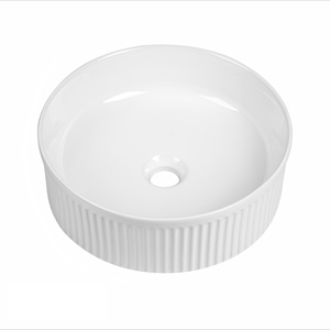 Fábrica china, moderno, minimalista, borde estrecho, cuadrado, redondo, fregadero de cerámica, baño de Hotel, encimera Rectangular, lavabo de mano - Product Image 6