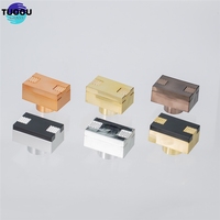 TUOOU en stock vente en gros de haute qualité argent cuivre Rectangle plastique Fea 15mm bouchon de bouteille de parfum avec insert