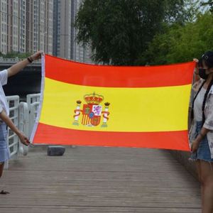 Drapeaux de l'Espagne de haute qualité et économiques, 3x5 pieds (90x150 cm), taille personnalisée, bannières en polyester imprimées numériquement, mât de drapeau en aluminium, à suspendre - Product Image 4
