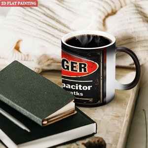 Frosted Black 11oz <b>Ceramic</b> <b>Mug</b> Heat Color Changing Magic Cup Family Birthday Gift - Product Image 3