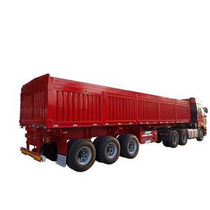 Semirremolque de volteo lateral de acero de alta resistencia personalizable con 3 ejes, neumáticos 12.00R22.5 y capacidad de carga de 60T para transporte de construcción/grava - Product Image 5
