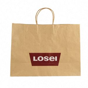 Bolsa de Papel Kraft Marrón Ecológica para Comida Rápida para Llevar, con Asas, Bolsas de Papel Promocionales - Product Image 6