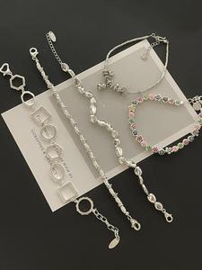 <span class=keywords><strong>Bracelet</strong></span> en <span class=keywords><strong>Argent</strong></span> 925 Français, Motif Géométrique Trèfle avec Pompon Plaqué Or, Zircon, Bague d'Orteil, Vente en Gros - Product Image 2