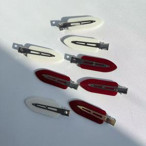 Barrette à <span class=keywords><strong>cheveux</strong></span> de <span class=keywords><strong>luxe</strong></span> grande taille sans plis avec logo personnalisé, épingle à <span class=keywords><strong>cheveux</strong></span> sans couture pour femmes, barrette de maquillage haut de gamme - Product Image 4