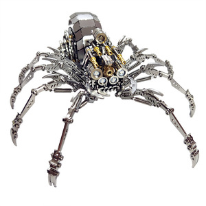 Modèle d'araignée mécanique lumineuse en métal à assembler, <span class=keywords><strong>puzzle</strong></span> <span class=keywords><strong>3D</strong></span>, <span class=keywords><strong>jouet</strong></span> DIY, artisanat créatif, décorations de table originales - Product Image 1