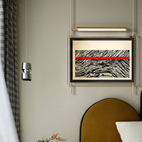 Décoration murale LED contemporaine abstraite en métal sur mesure pour hôtel, maison, salon
