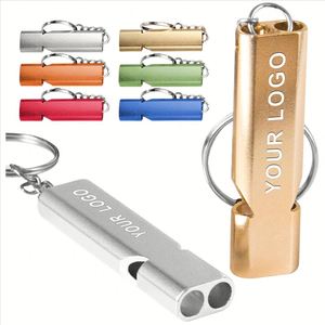 Silbato Personalizado de Doble Tubo, Alta Frecuencia, para Supervivencia al Aire Libre, de Aleación de Aluminio, para Árbitros, Exploradores, Promocional, Deportivo - Product Image 1