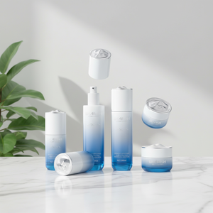 Nouvelle série Montagne enneigée, flacons de lotion pour soins de la peau et pots de crème ronds en verre luxueux et uniques, 120 ml/100 ml/60 ml/40 ml, 50 g/30 g - Product Image 1
