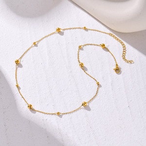 สร้อยคอสแตนเลสแบบเรียบง่ายทันสมัยสำหรับผู้หญิงพร้อมจี้สร้อยคอแบบกลมประดับกระดูกไหปลาร้า - Product Image 4