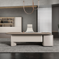 Bureau de direction de luxe de style italien KMJ, table de patron, bureau de direction moderne, ensemble bureau et chaise pour directeur/président