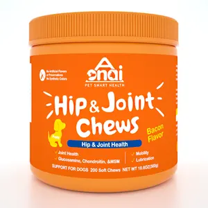 Supplément pour hanches et articulations pour chiens Produits pour animaux de compagnie avec glucosamine, chondroïtine et MSM + vitamines C et E