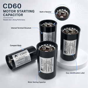 Condensador <span class=keywords><strong>de</strong></span> Arranque <span class=keywords><strong>de</strong></span> Motor <span class=keywords><strong>de</strong></span> Aluminio HuaYouXing CD60 100-1000uF 5% Tolerancia 110V-330V Alto Torque <span class=keywords><strong>de</strong></span> Arranque Bajo ESR para Aire - Product Image 1