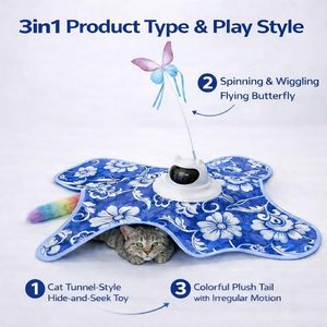 Juguete Interactivo de Plástico de Doble Capa para Gatos, Juguete para Gatos de Interior con Activación por Movimiento y Función de Escondite, Juguete Recargable para Gatos - Product Image 2