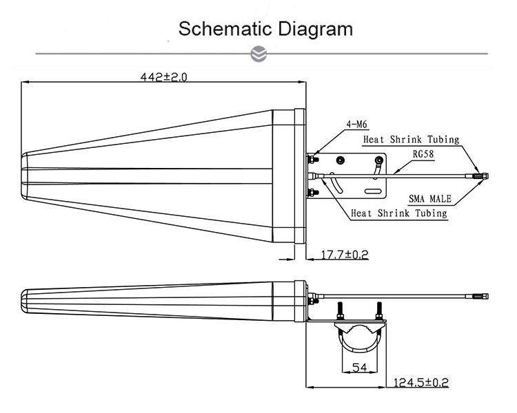 Outdoor Log Periodic 12dBi Signal Booster Antenna 700MHz To 2700MHz