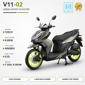 Scooter sportif 125cc à essence, homologué EEC Euro 5, moteur EFI 4 temps refroidi par air, avec grandes roues de 14 pouces et démarrage sans clé - Product Image 1