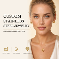 Bijoux en acier inoxydable plaqué or, résistants à l'eau, aux décolorations et hypoallergéniques, tendance, OEM, ODM, marque privée, vente en gros
