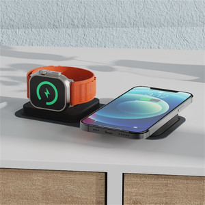 Hot Bán Có Thể Gập Lại 15W Từ Sạc Không Dây 2 Trong <span class=keywords><strong>1</strong></span> Một Nam Châm Sạc Trạm Cho Iphone Pro Cho Iwatch Cho Airpod - Product Image 5