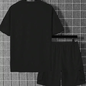 Factory direct sales letter and number printed <b>short</b>-sleeved T-shirts and <b>shorts</b> two-piece sets customization available F10 - Product Image 1