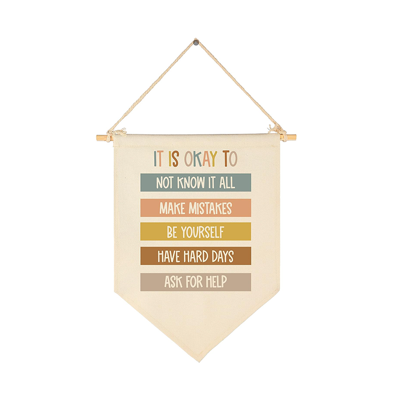 Customizable Classroom Playroom Canvas Hanging Pennant