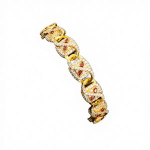 11mm Hip Hop Square Gold Plated 925 Sterling <b>Silver</b> VVS Moissanite Claw Setting Creative Iced Infinity Chain & Link <b>Bracelet</b> <b>Men</b> - Product Image 1