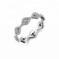Gemnel Fashion 925 Plata 0,1 Micrones Oro Vermeil Diamante Eternity Devil Eye Turquesa Anillo