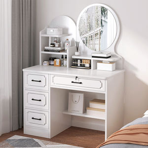 Lighted Mirror Makeup <strong>Dressing</strong> Vanity <strong>Table</strong> with Drawers Design Household Bedroom Crystal Luxury Custom Logo Bedroom Furniture - Product Image 3
