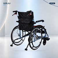 Fauteuil roulant manuel en aluminium léger avec pneus PU solides - Chaise de transport pliable pour adultes et personnes âgées
